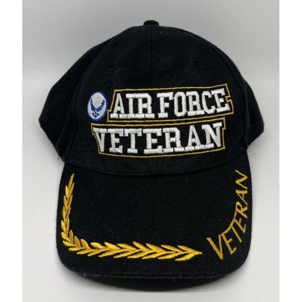 U.S. Air Force Veteran Hat Cap Large Embroidered Adjustable Hat Hook And Loop